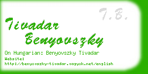 tivadar benyovszky business card